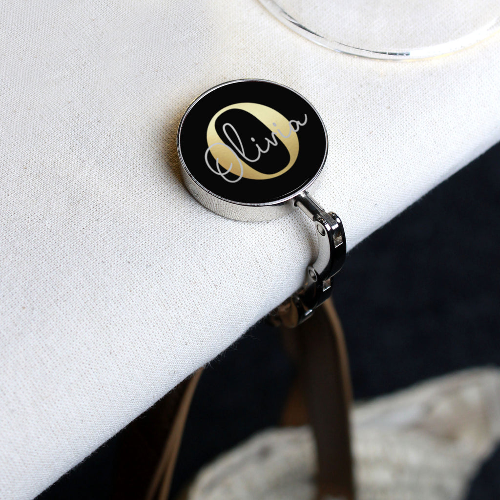 Personalised Folding Monogram Handbag Hanger - Initial & Name