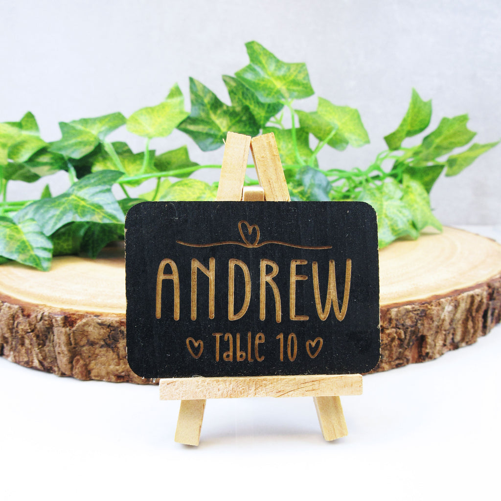 Personalised Rustic Wedding Place Names & Table Number Holders