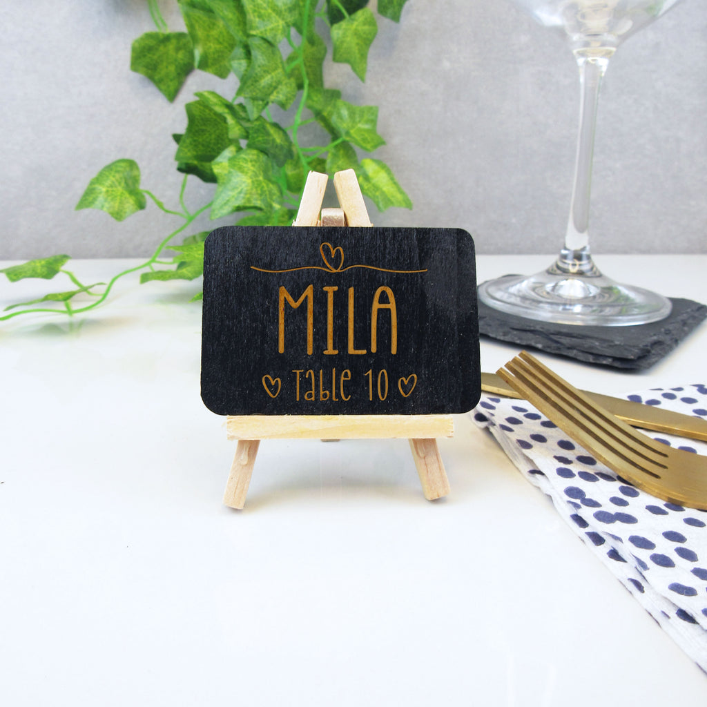 Personalised Rustic Wedding Place Names & Table Number Holders