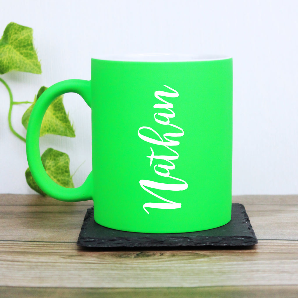 Personalised Ceramic Calligraphy Style Neon Mug
