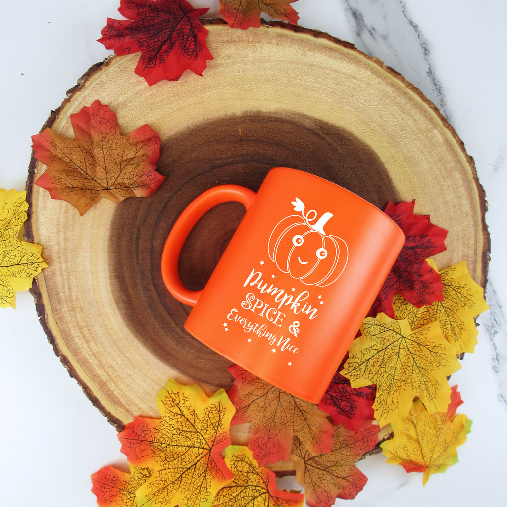 Personalised 'Pumpkin Spice & Everything Nice' Mugs, 12 oz Ceramic Mug