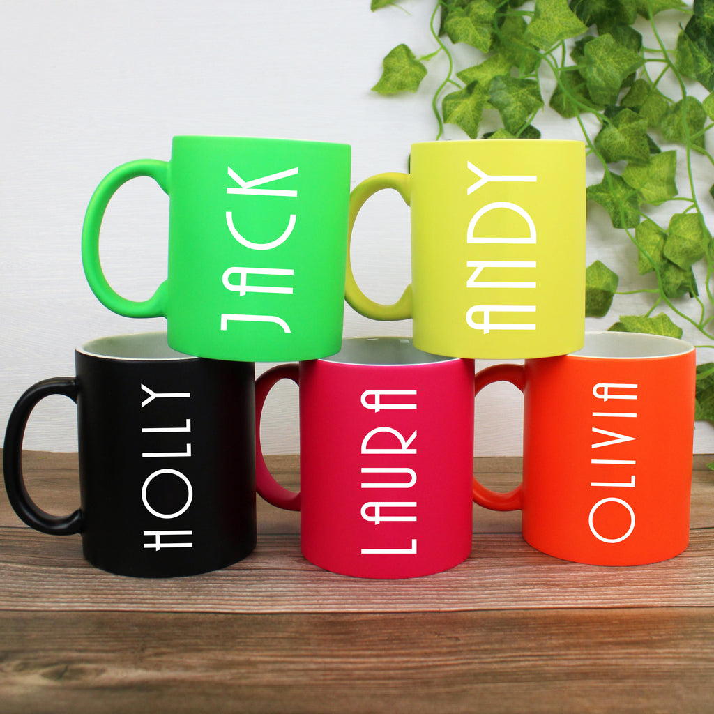 Personalised Art Deco Style Neon Mug 310ml