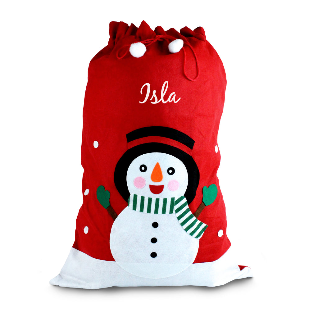 Personalised Large Santa Sacks - Father Christmas, Reindeer & Snowman