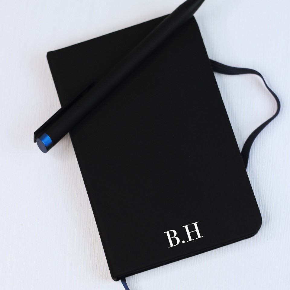 Personalised Black A6 Initials Notebook