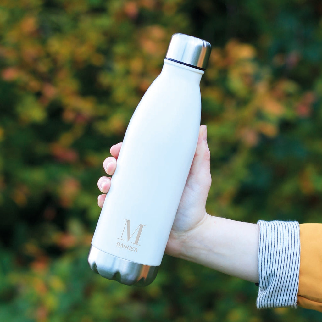 Personalised Reusable Metal 500ml Water Bottle - Initial & Name