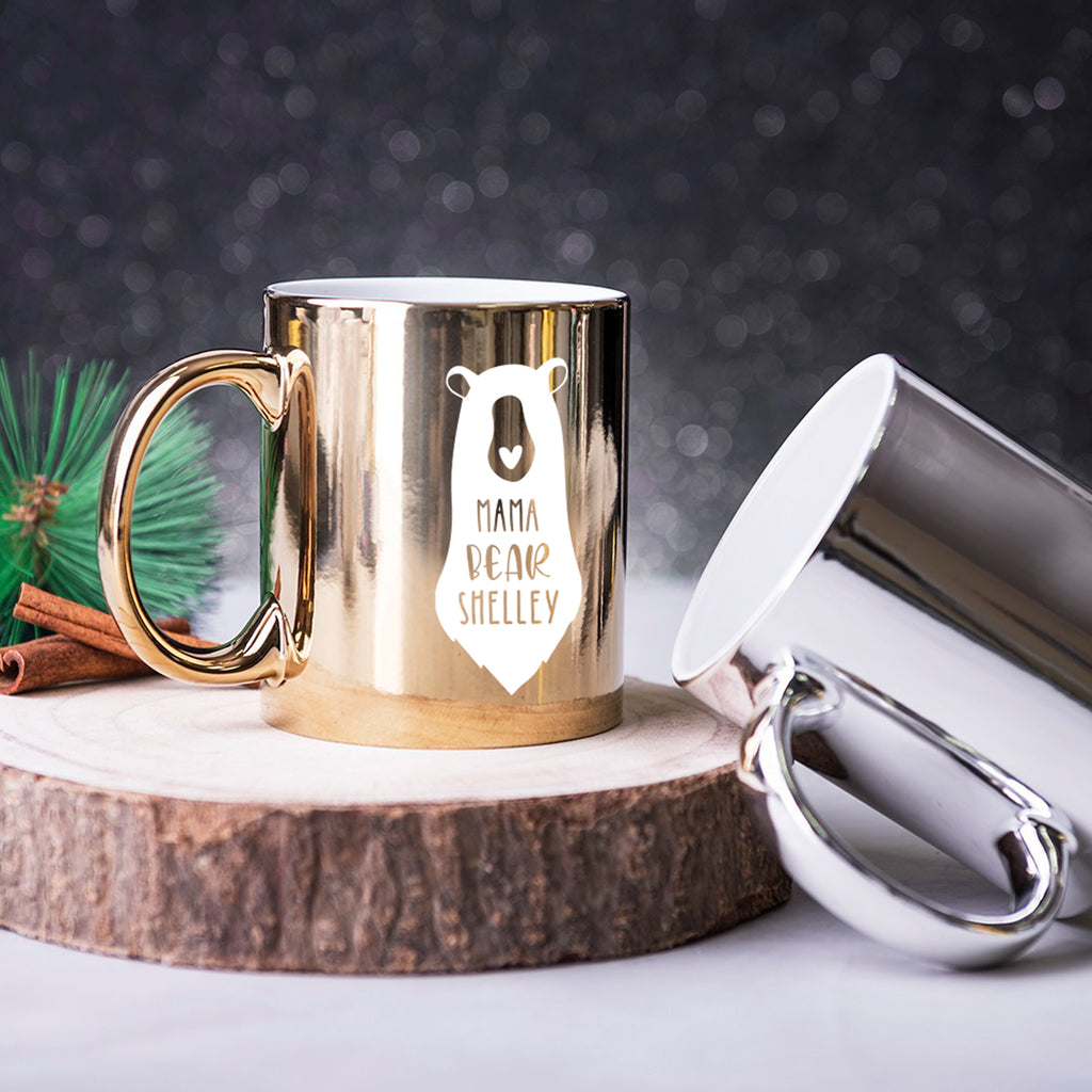 Personalised Metallic 'Mama Bear' Coffee Mug