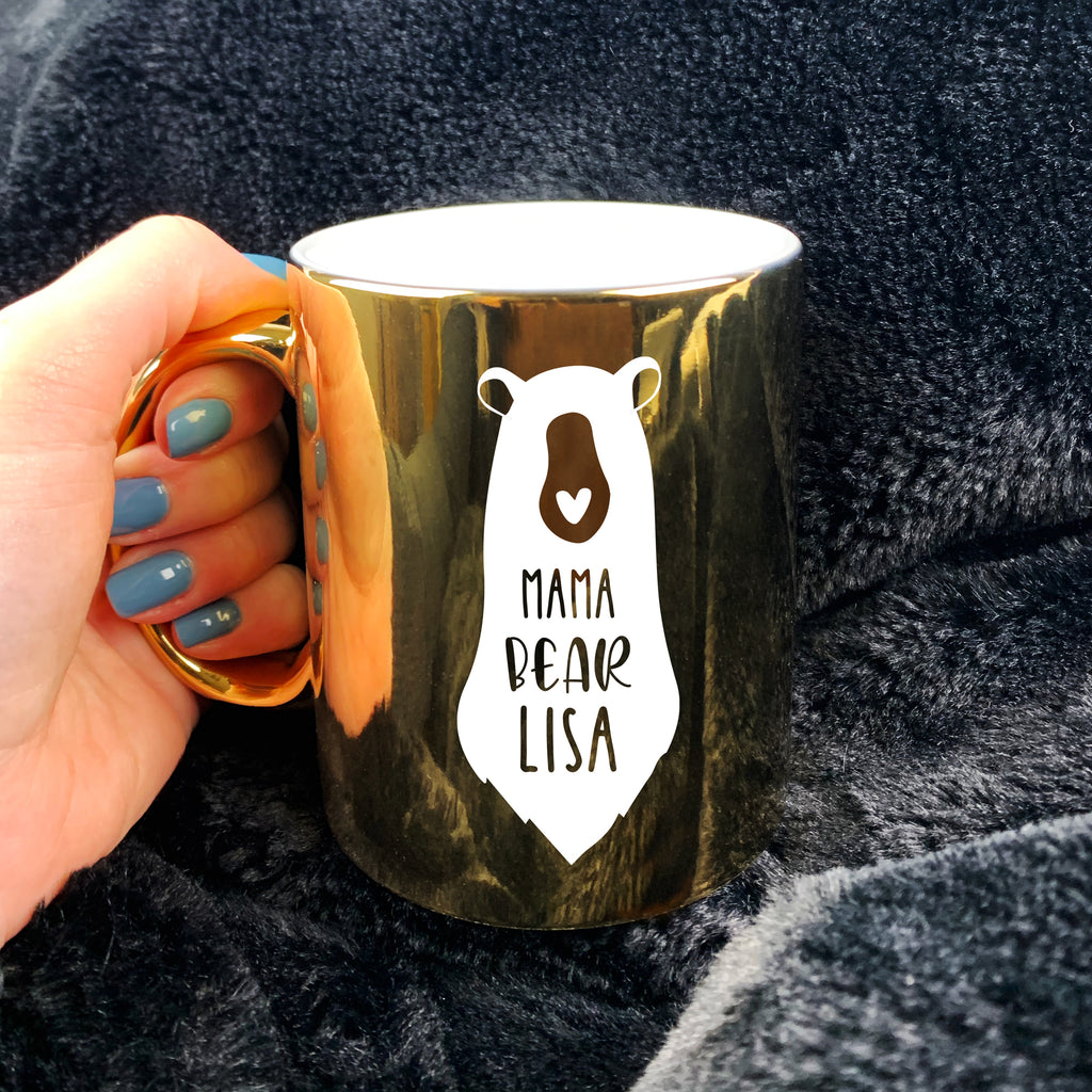 Personalised Metallic 'Mama Bear' Coffee Mug