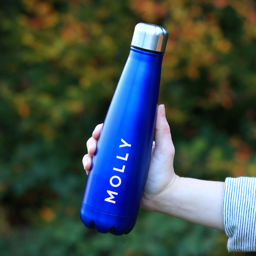 Personalised Stainless Steel Water Bottle with Custom Name