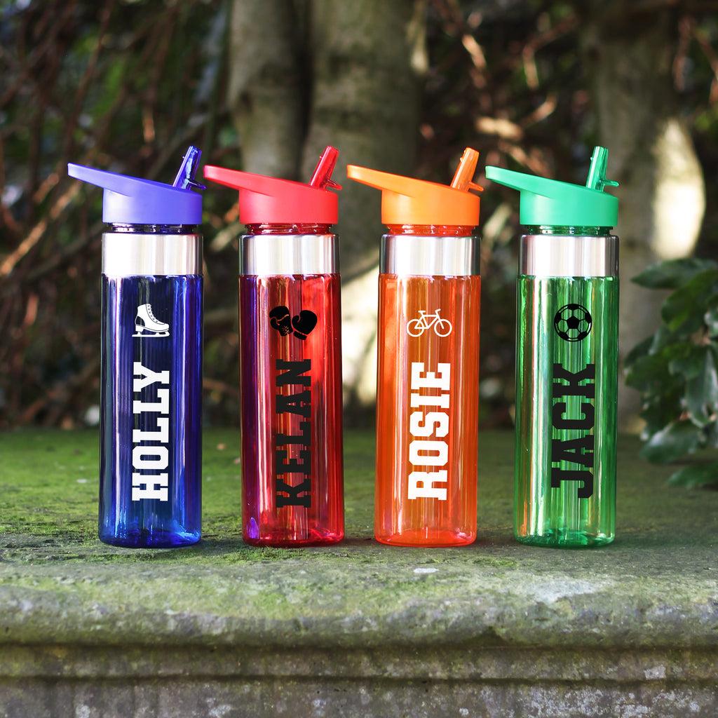 Personalised 700ml Tritan Water Bottle with Flip Straw & Carry Handle - Sports / Hobby Icon