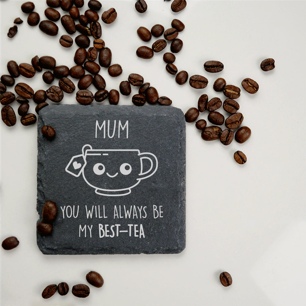 Personalised 'Mum You Will Always Be My Best-Tea' Metallic Silver or Gold Coffee Mug