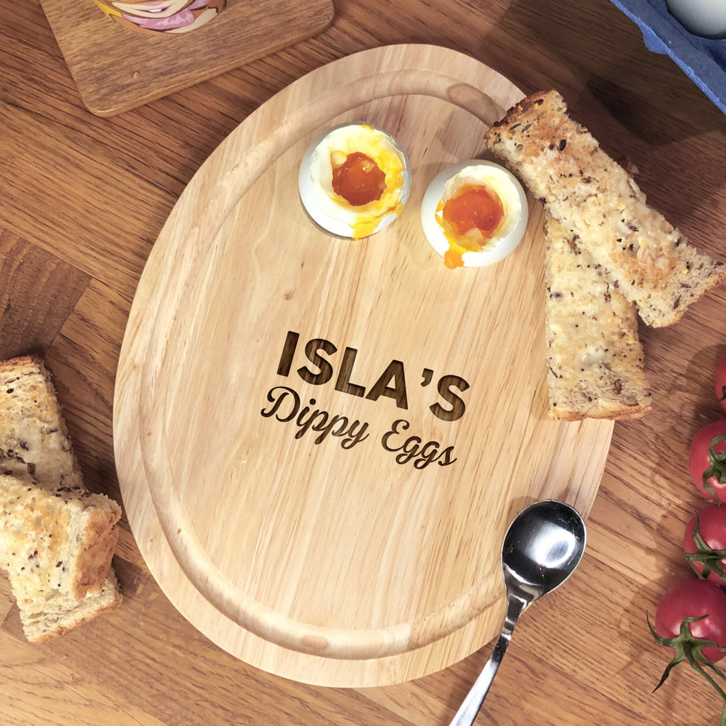 Personalised Egg Shaped Breakfast Board - Dippy Eggs