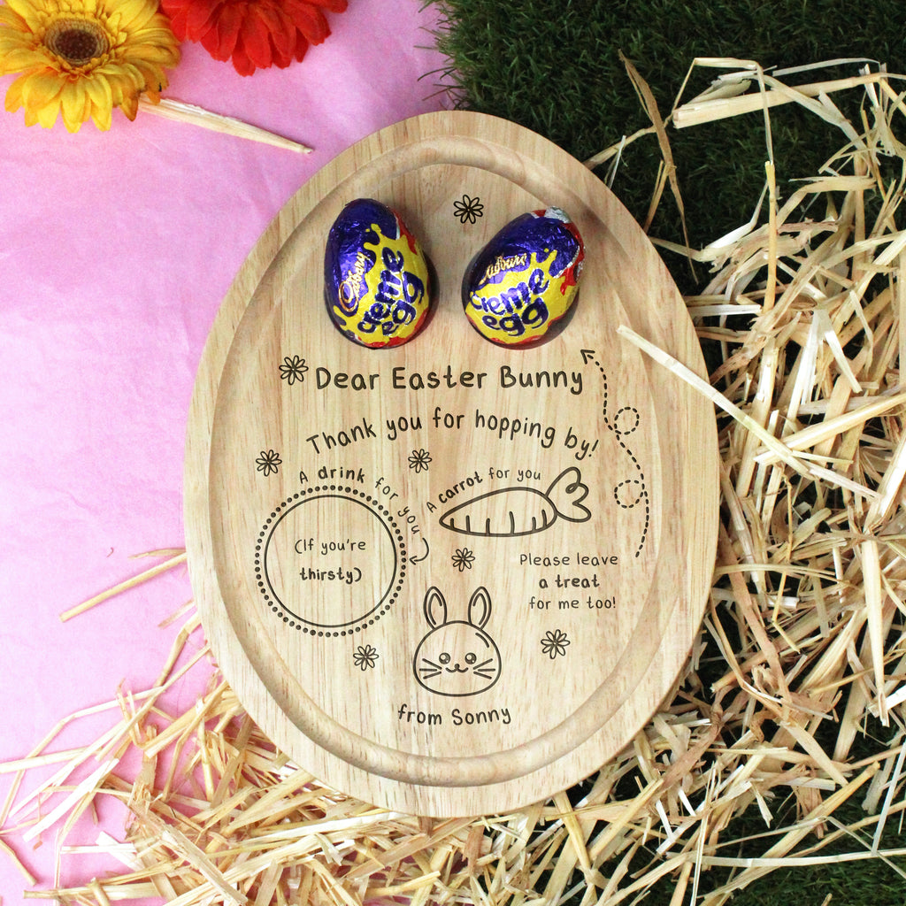 Personalised Egg Shaped Easter Bunny Board