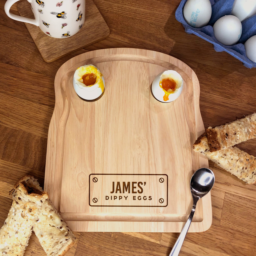 Personalised Toast Shaped Egg Breakfast Board - Dippy Eggs for Men