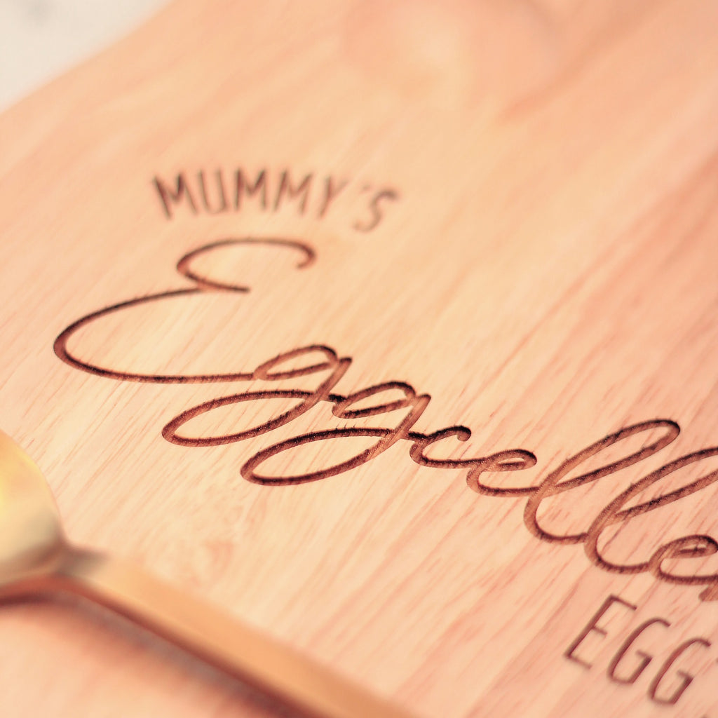 Personalised 'Mummy's Eggcellent Egg's' Toast Shaped Breakfast Board for Mum