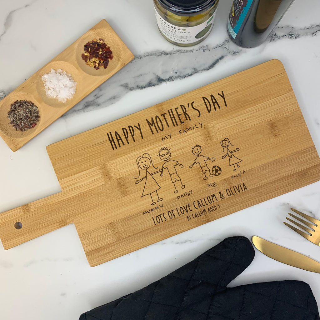 Personalised Wooden Paddle Board with Child's Drawing
