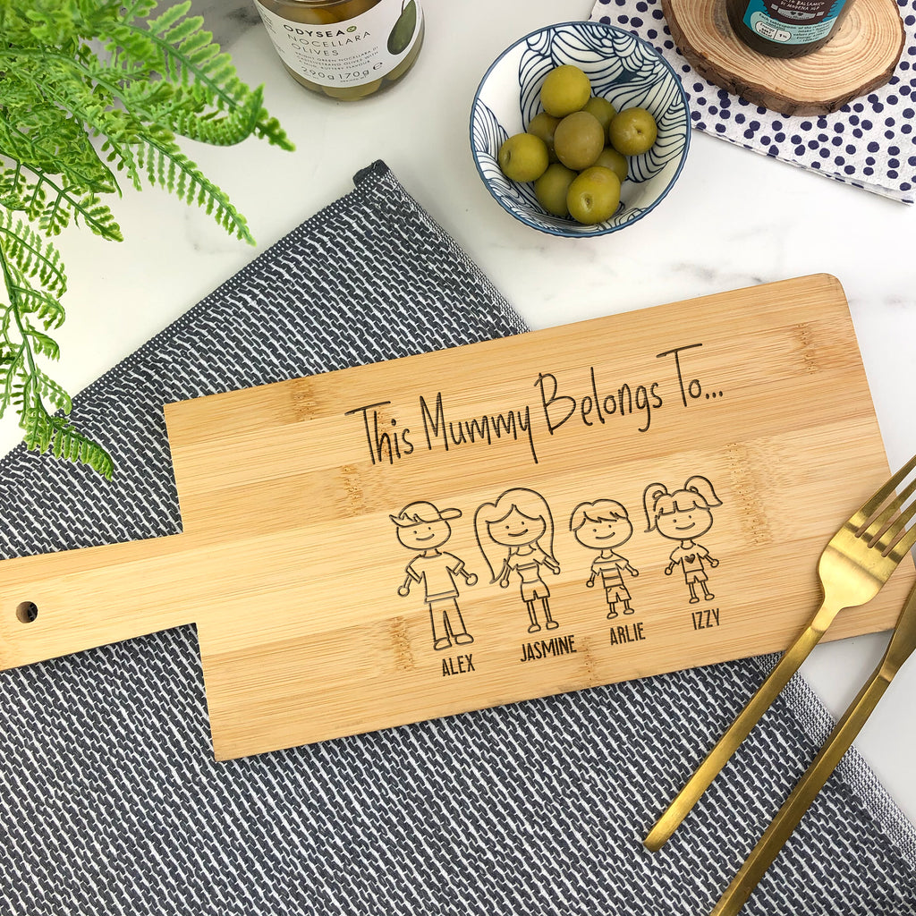 Personalised 'This Mummy Belongs To' Bamboo Chopping Paddle Board