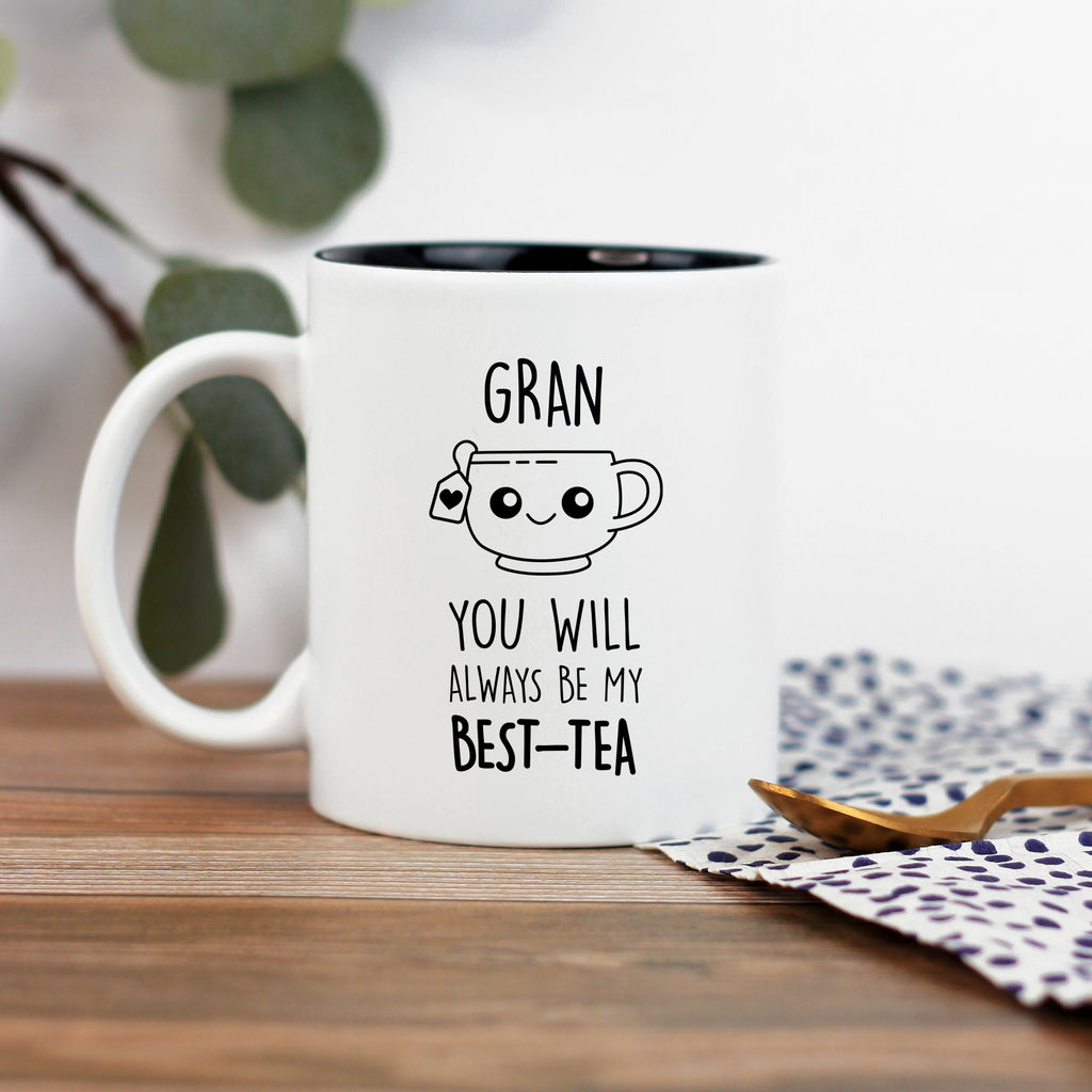 Personalised 'Grandma You Will Always Be My Best-Tea' Coffee Mug with Slate Coaster Option