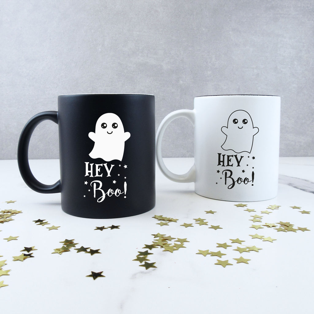 Personalised 'Hey Boo' Halloween Mug, 350 ml Ceramic Coffee Mugs