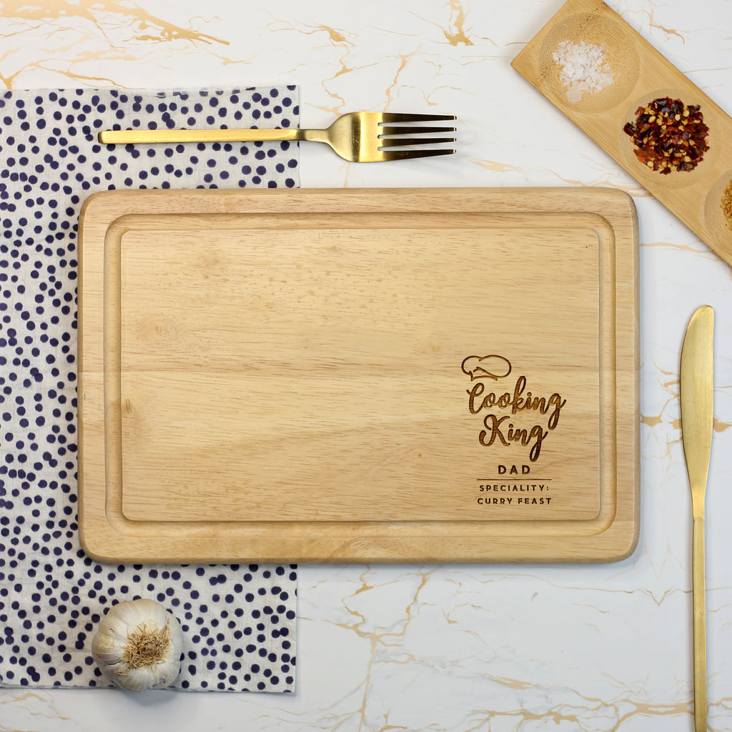 Personalised 'Cooking King' Wooden Chopping Board