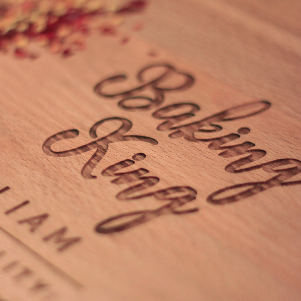 Personalised Wooden 'Baking King' Cutting Board, Baking Gift Cake Stand Gift for Him