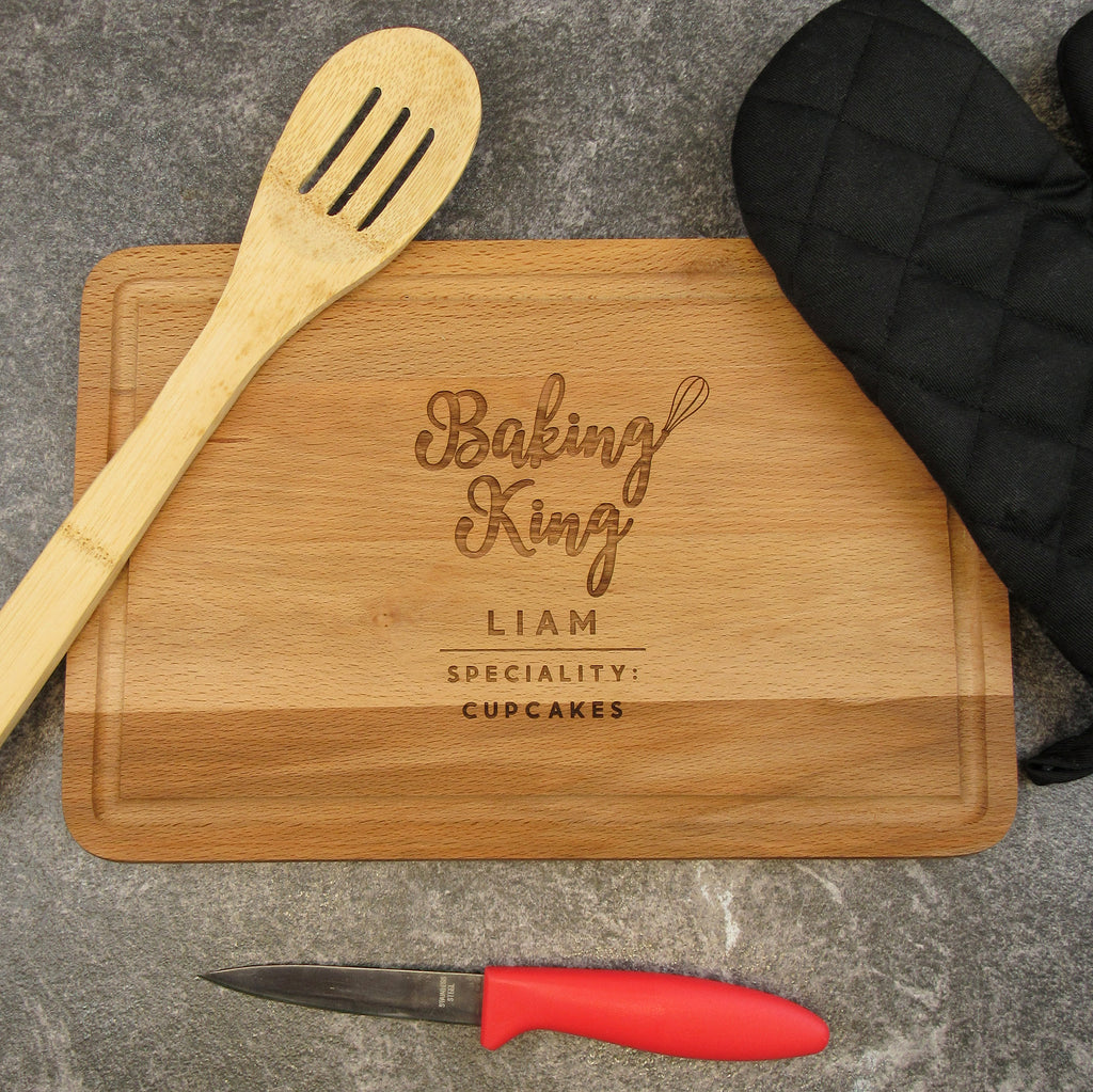 Personalised Wooden 'Baking King' Cutting Board, Baking Gift Cake Stand Gift for Him