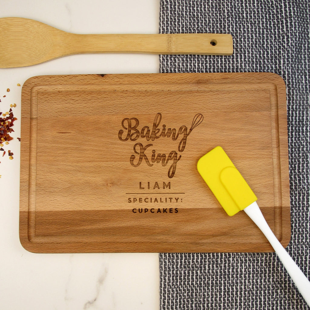 Personalised Wooden 'Baking King' Cutting Board, Baking Gift Cake Stand Gift for Him