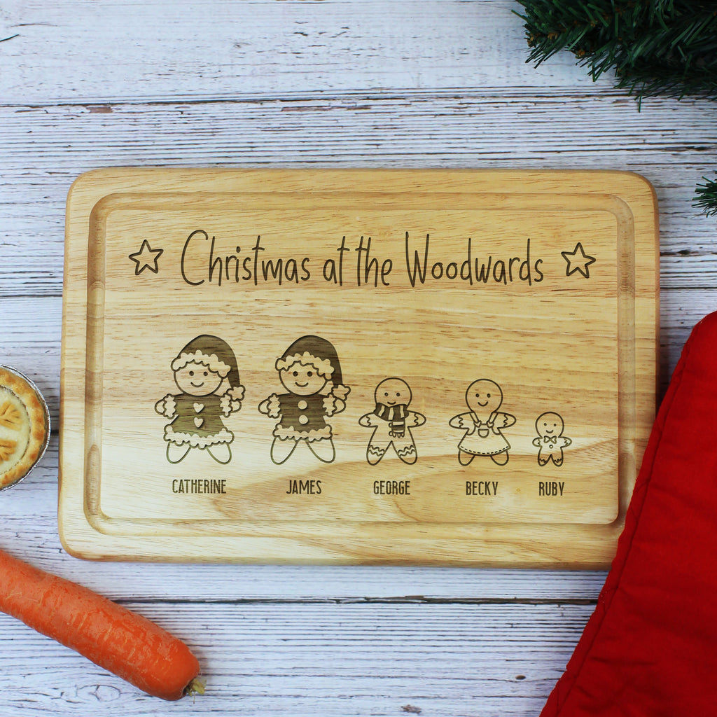 Personalised Gingerbread Man Family Christmas Board