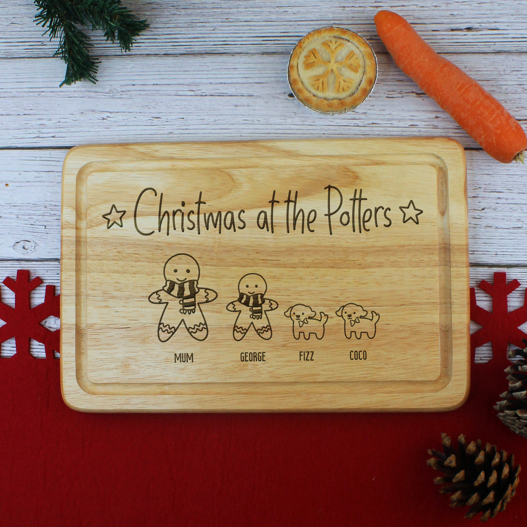 Personalised Gingerbread Man Family Christmas Board