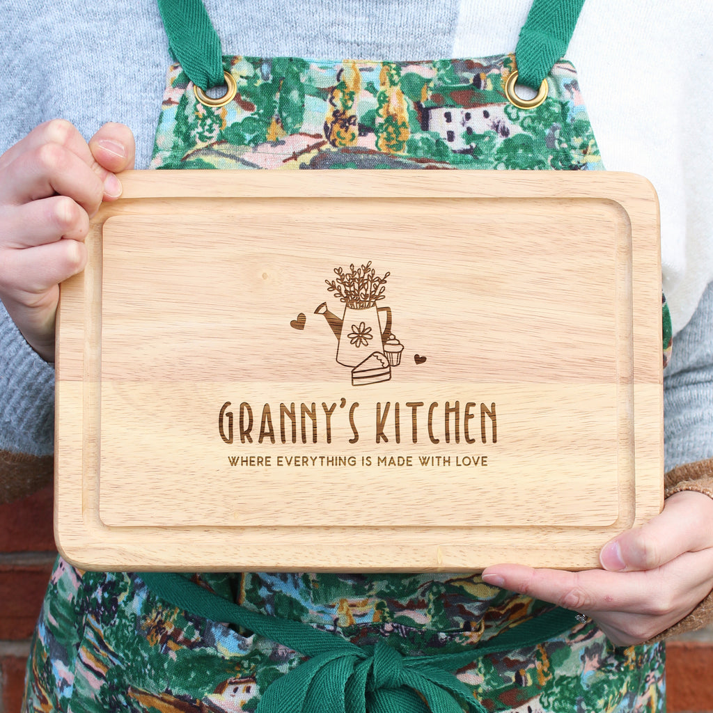 Personalised 'Grandma's Kitchen' Wooden Rectangle Chopping Board