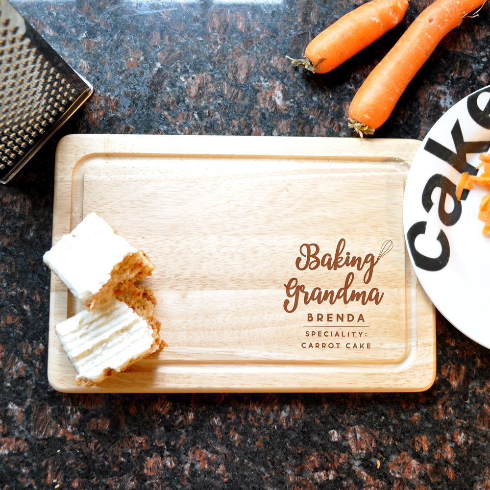 Personalised 'Baking Grandma' Chopping Board - Grandparents Gift from Kids