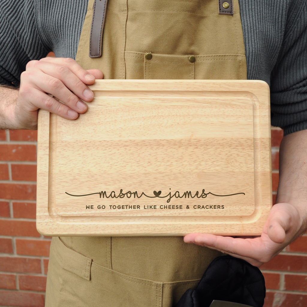 Personalised Couples Wooden Chopping Board
