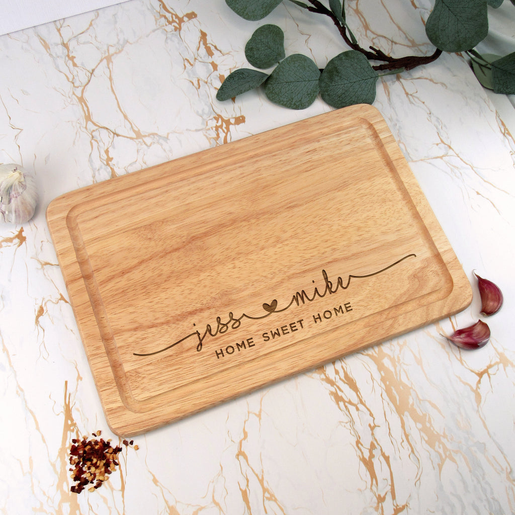 Personalised Couples Wooden Chopping Board