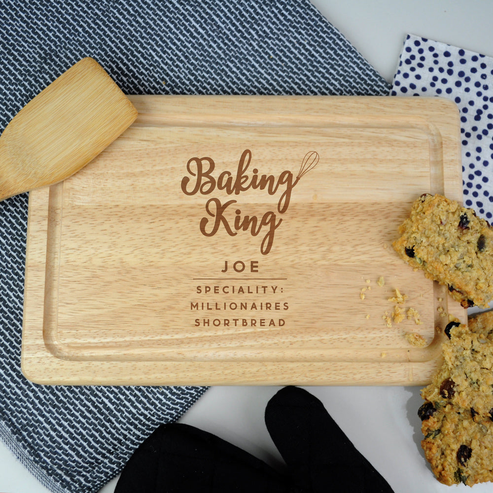 Personalised Wooden 'Baking King' Cutting Board, Baking Gift Cake Stand Gift for Him