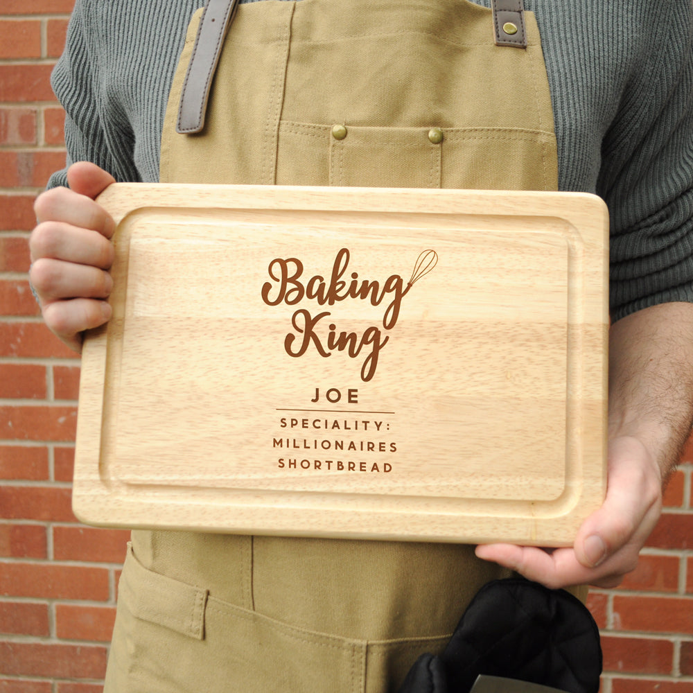 Personalised Wooden 'Baking King' Cutting Board, Baking Gift Cake Stand Gift for Him