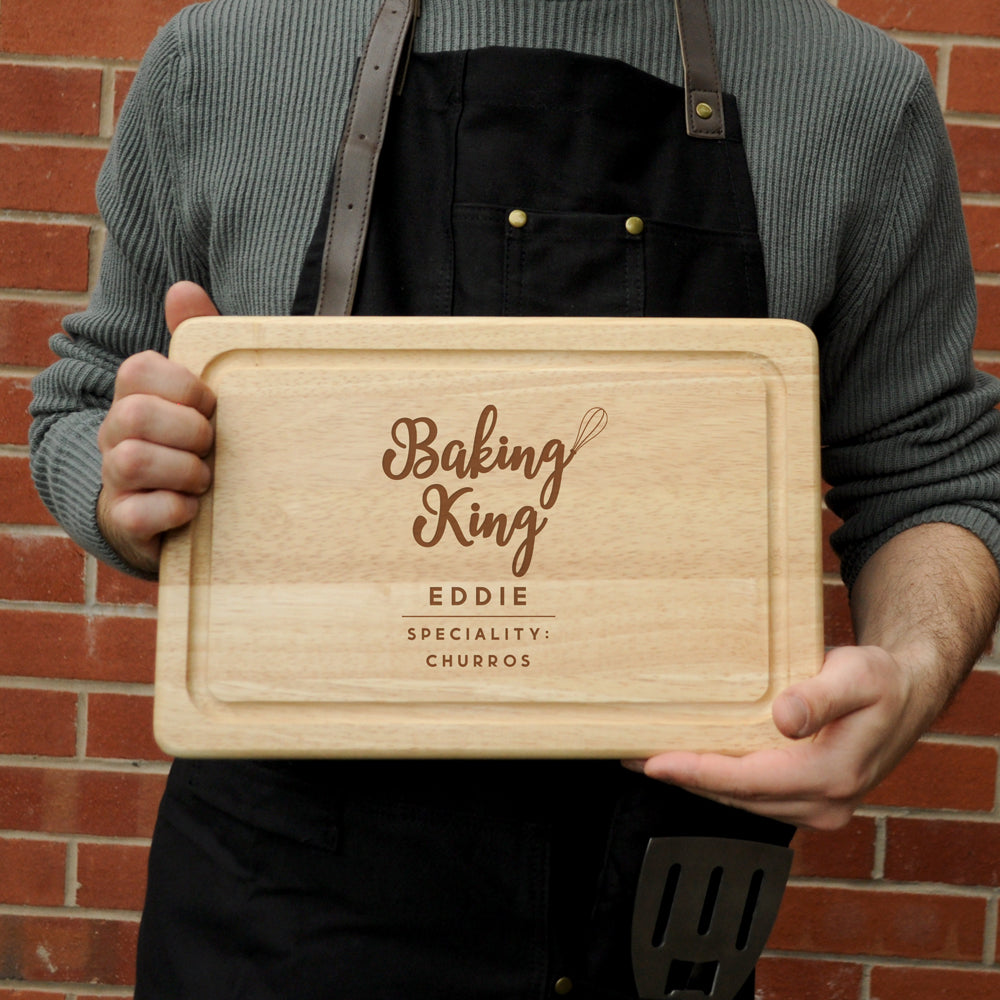 Personalised Wooden 'Baking King' Cutting Board, Baking Gift Cake Stand Gift for Him