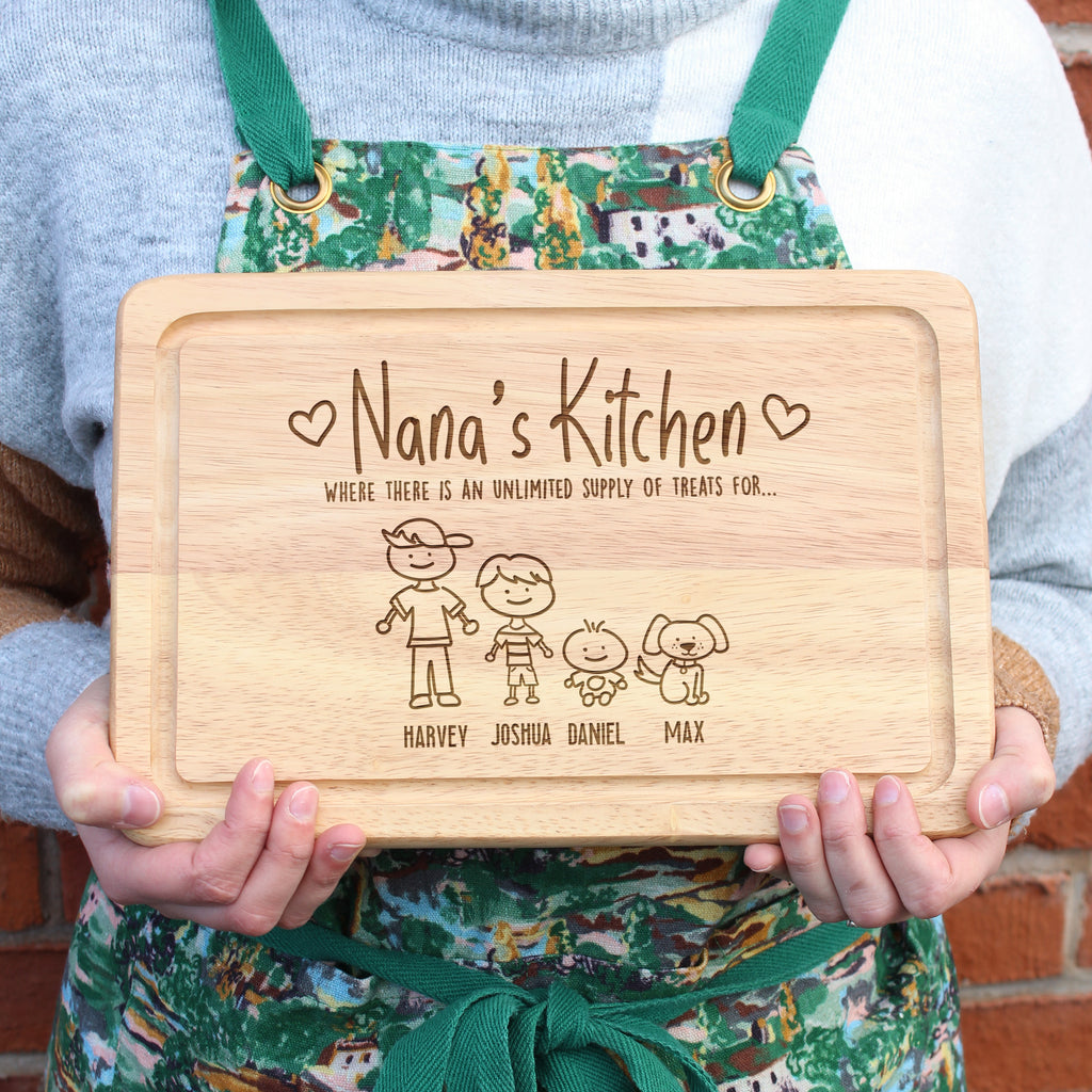 Personalised 'Grandma's Kitchen' Wooden Rectangle Chopping Board - Where There Is An Unlimited Supply Of Treats