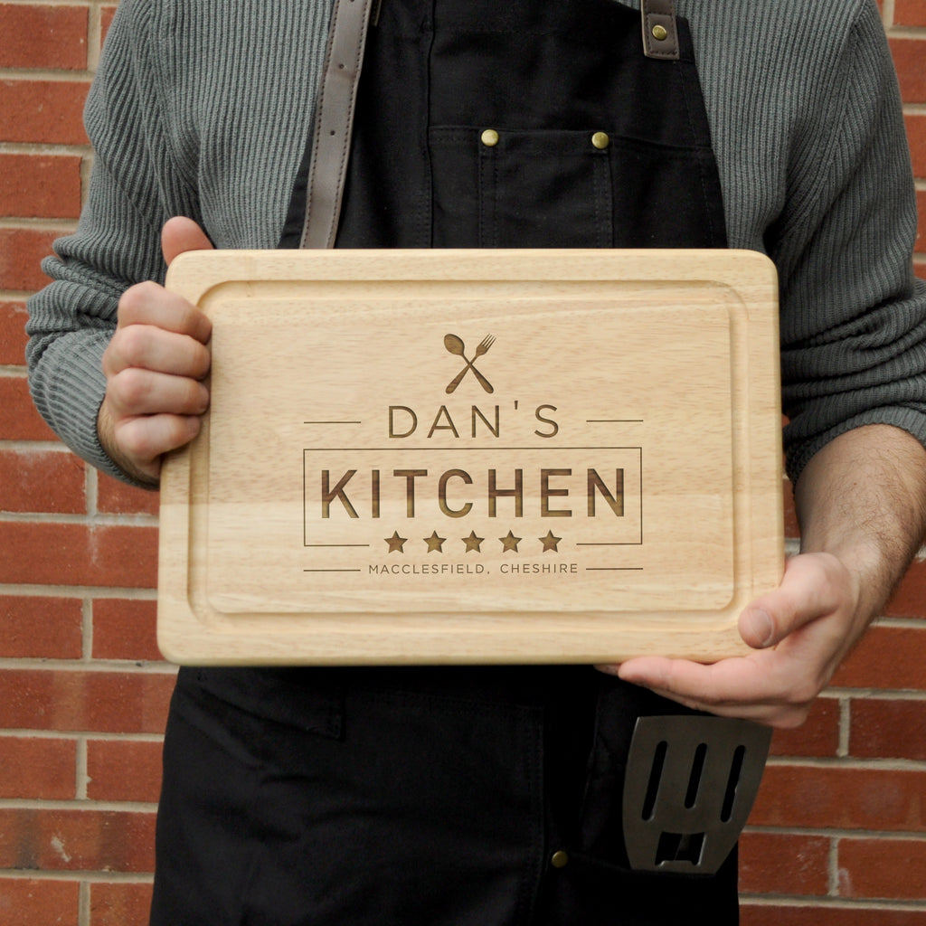 Personalised 5 Star Kitchen Wooden Chopping Board