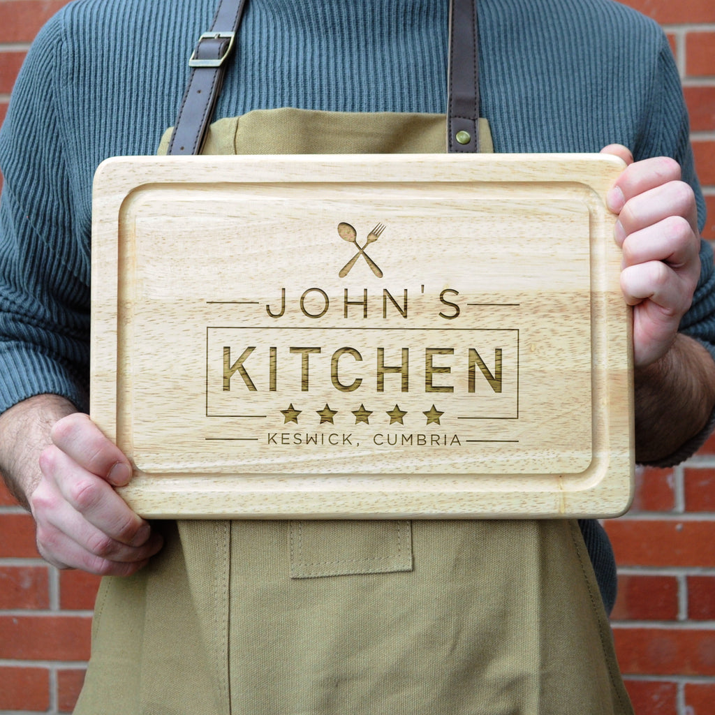 Personalised 5 Star Kitchen Wooden Chopping Board