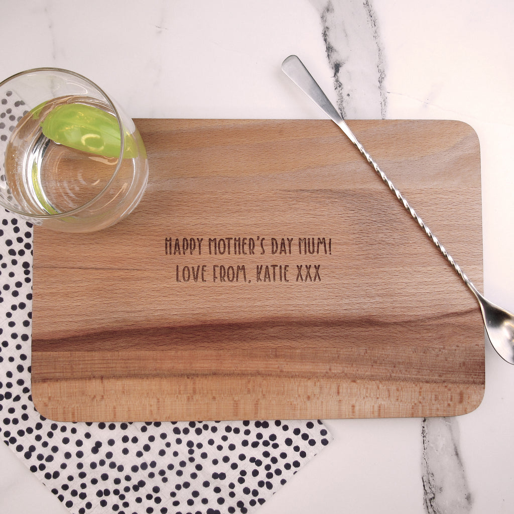 Personalised Vodka & Tonic Wooden Chopping Board - When Life Gives You Lemons, Add Vodka, Tonic & Ice