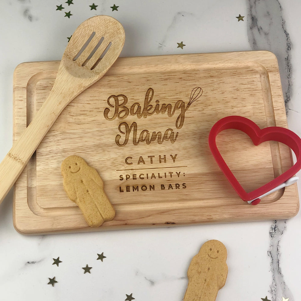 Personalised 'Baking Grandma' Chopping Board - Grandparents Gift from Kids