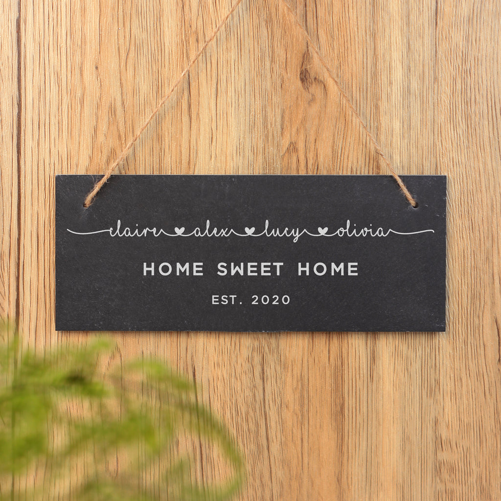 Personalised Hanging Slate New Home Plaque