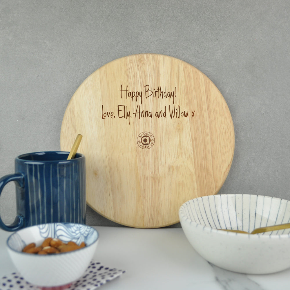 Personalised "This Auntie Belongs To" Family Portrait Wooden Round Chopping Board