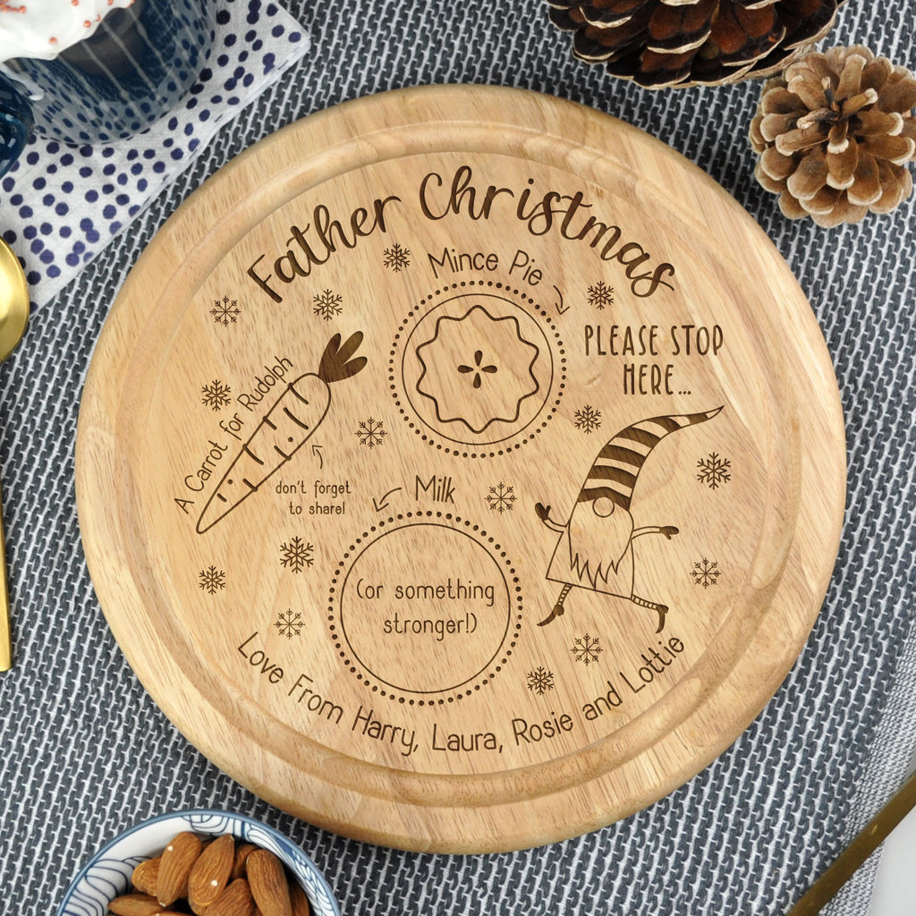 Personalised "Father Christmas Please Stop Here" Wooden Christmas Eve Board