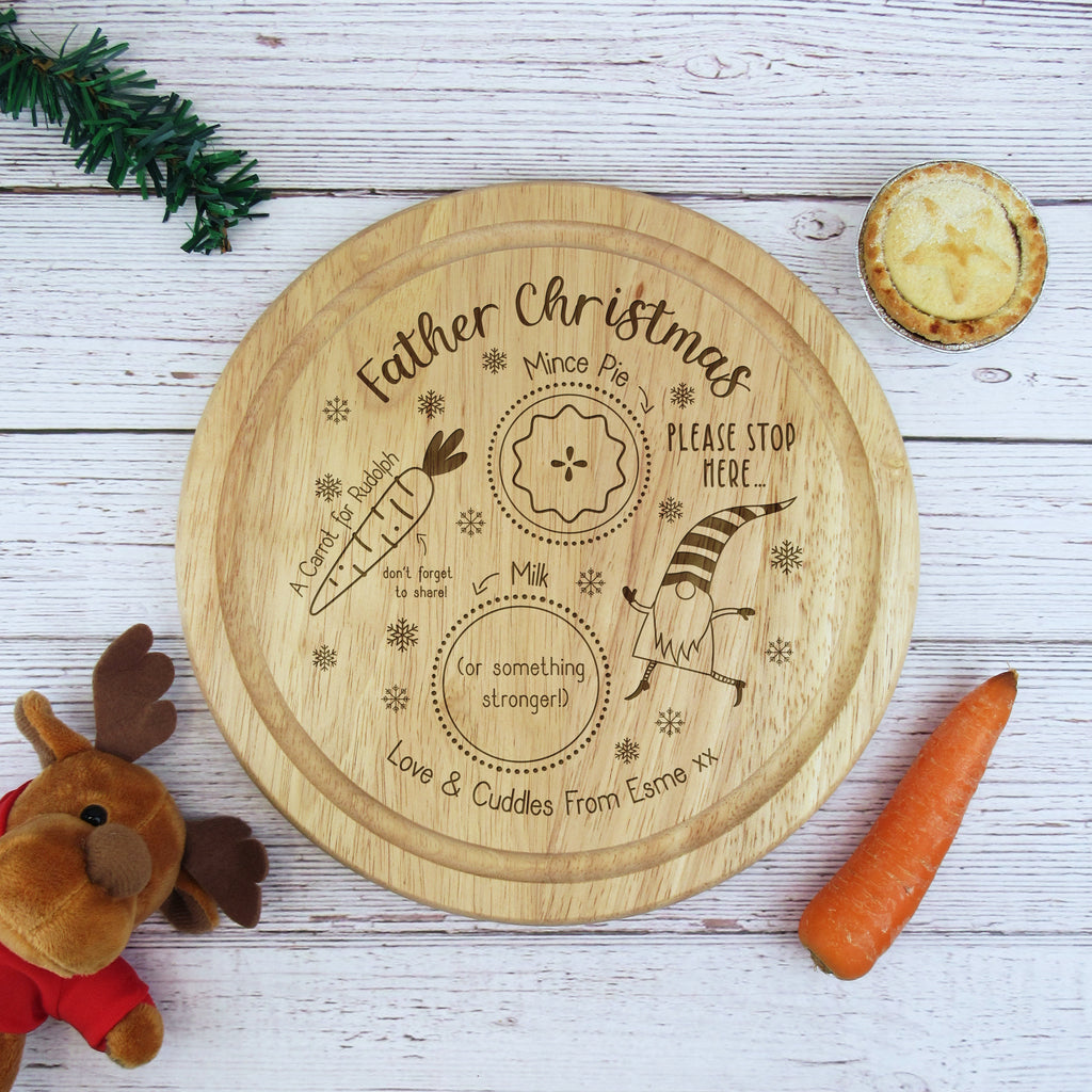 Personalised "Father Christmas Please Stop Here" Wooden Christmas Eve Board