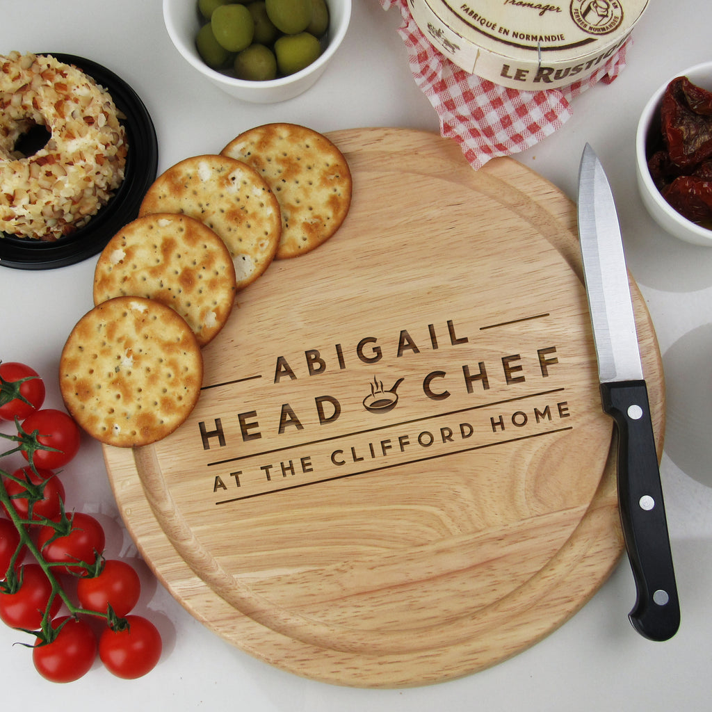 Personalised Rectangle 'Head Chef' Wooden Chopping Board