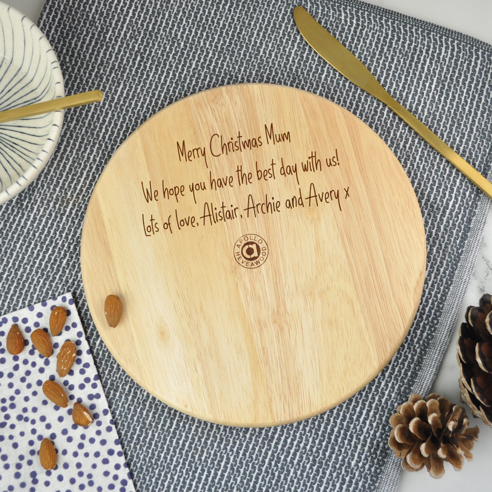 Personalised "This Mum Belongs To" Wooden Round Chopping Board