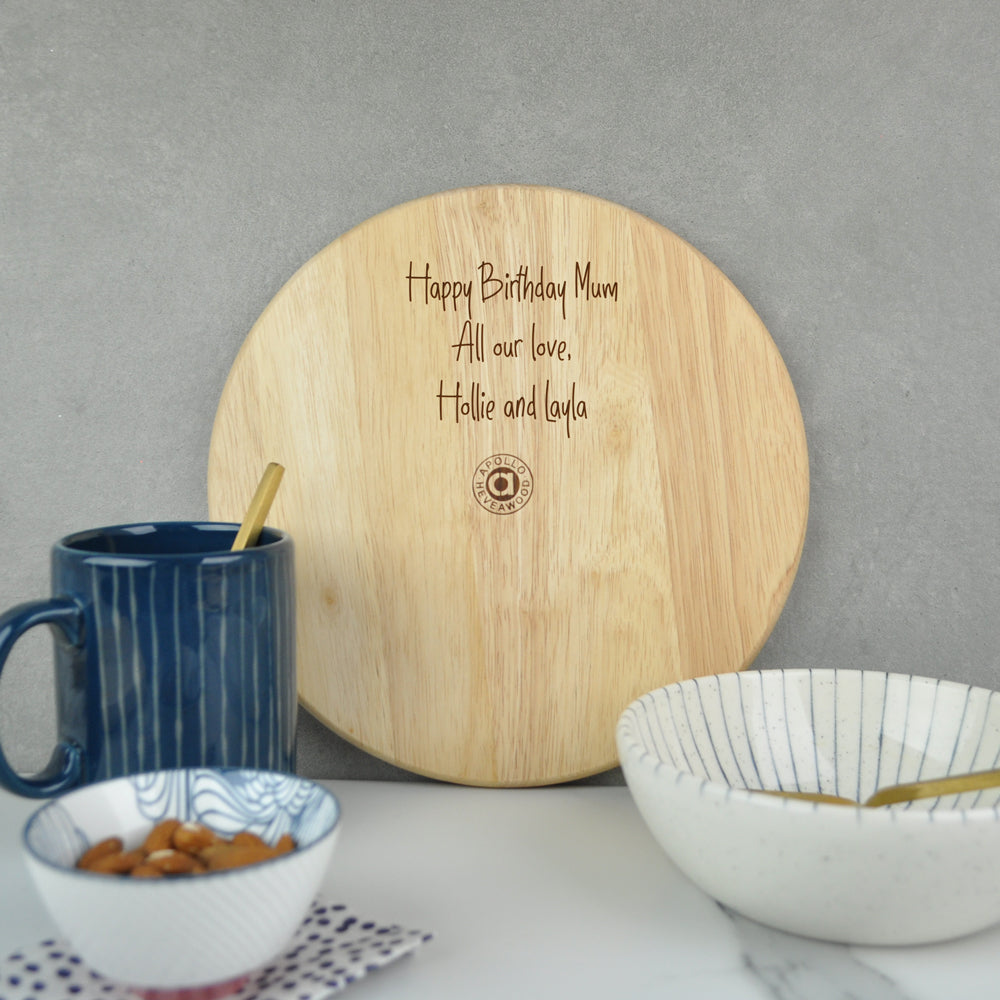 Personalised "This Mum Belongs To" Wooden Round Chopping Board
