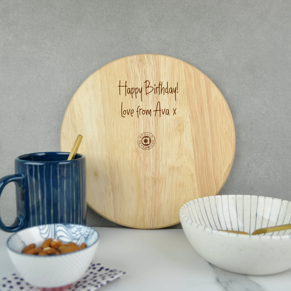 Personalised "This Uncle Belongs To" Wooden Round Chopping Board