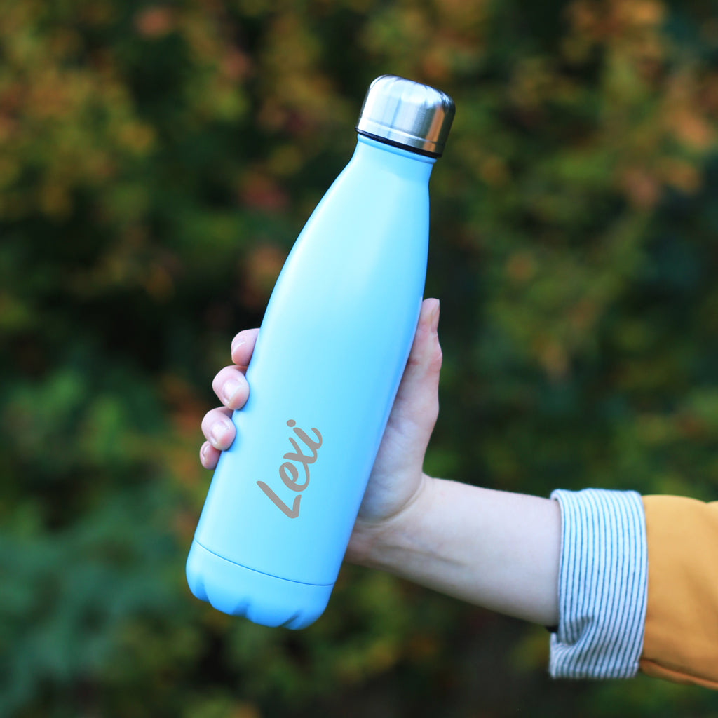 Personalised Pastel Water Bottle Custom Laser Engravel Insulated Flask