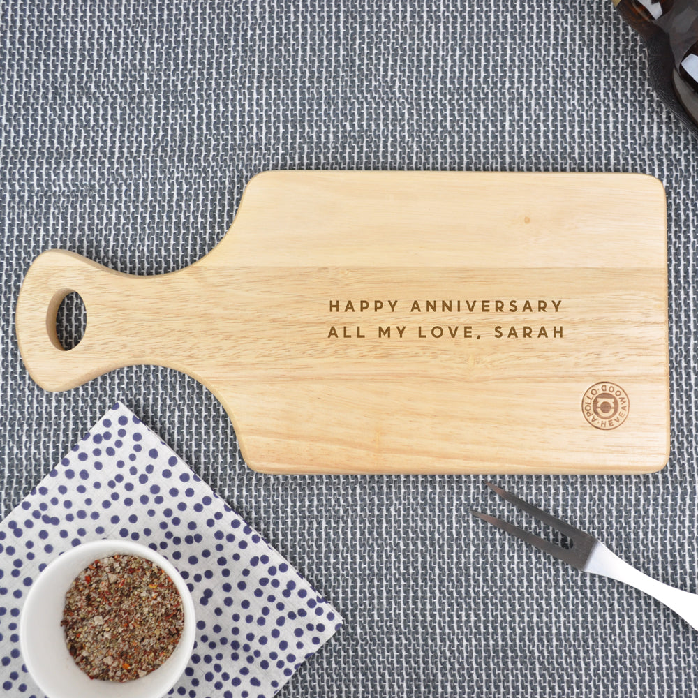 Personalised Wooden Paddle Board, Chopping /  Cheeseboard - Couples 5 Star Kitchen